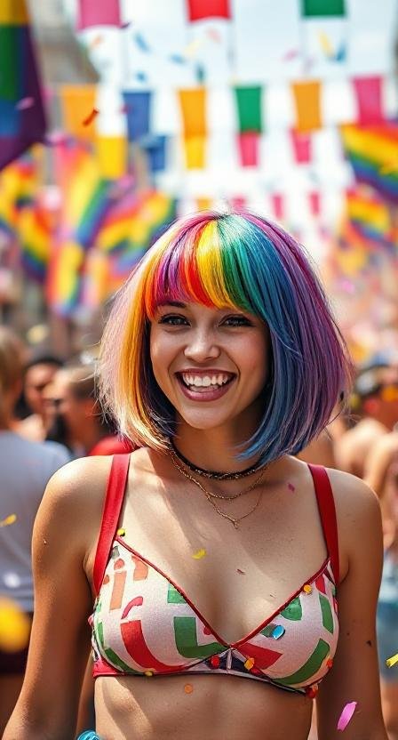 Bobbi Boss Rainbow Synthetic Bob Wig