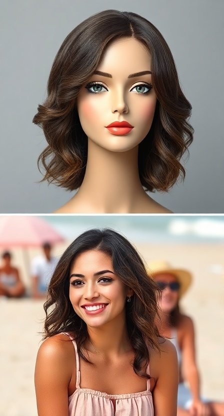 KissLove Hair short wavy bob with a monofilament cap