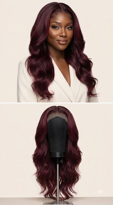 Burgundy Hair Colored Wigs