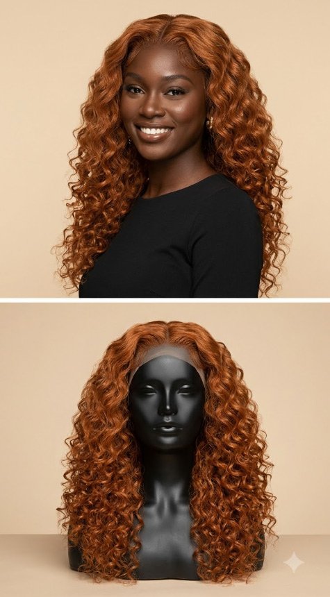 Copper Ginger Colored Hair Wig